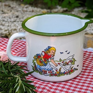 Large Enamel Milk Jug