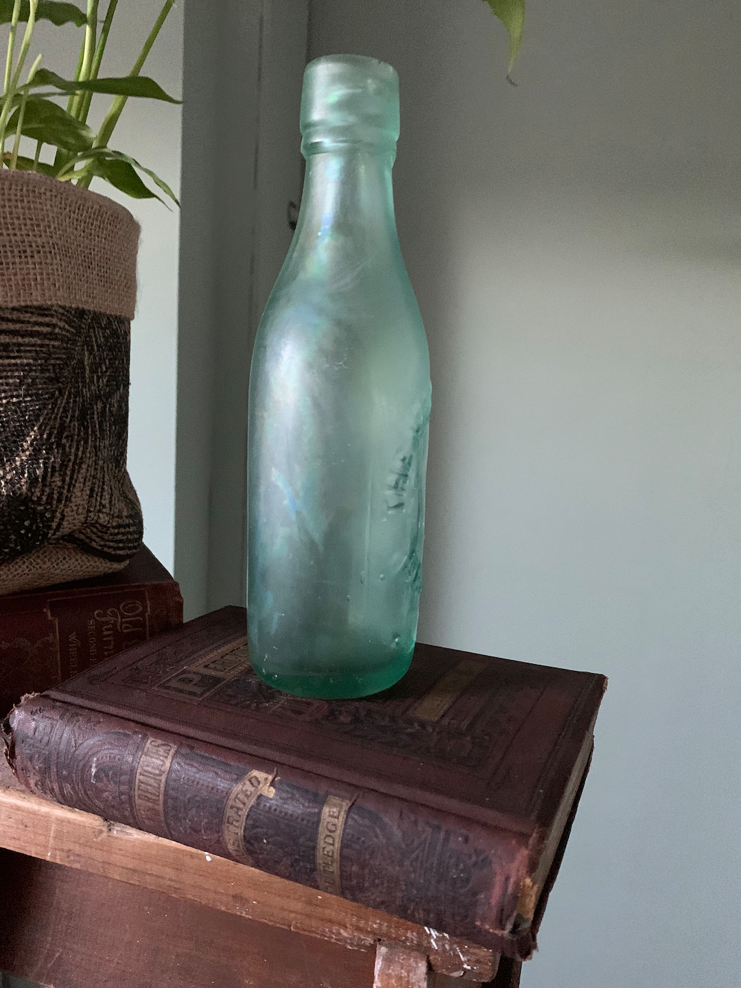 Vintage Green Glass Beer Bottle - Etsy