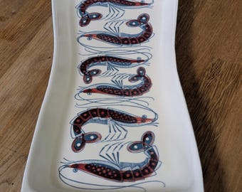 1960s Poole Pottery Lucullus Prawn Serving Platter