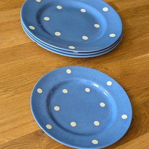 Platos de dominó azules vintage