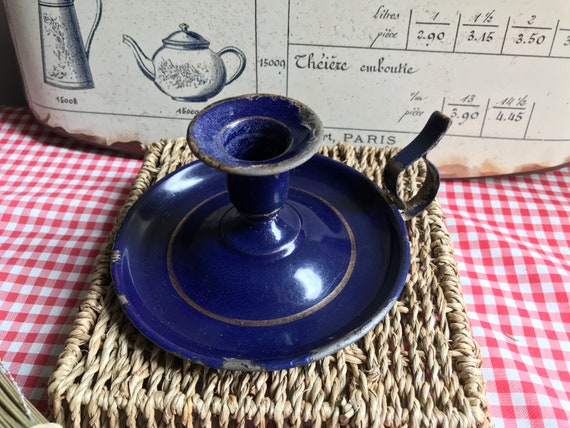Vintage Enamel Chamberstick - Etsy Canada