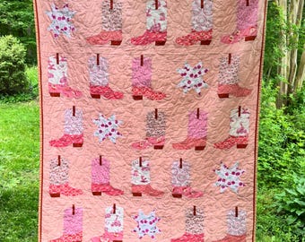 Get the Job Done Pink Country Throw Quilt