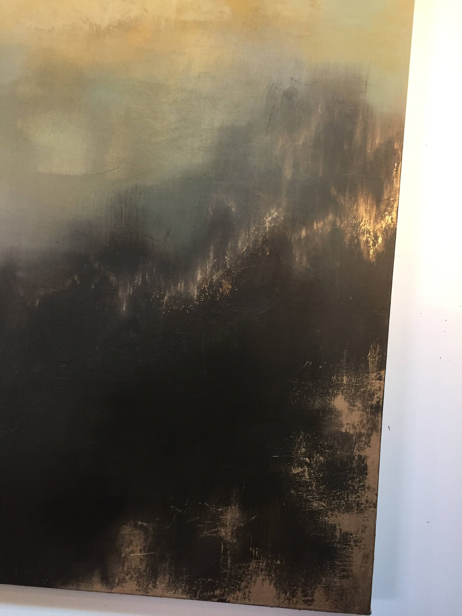 Large Gold Leaf Landscape Painting golden Gift - Etsy