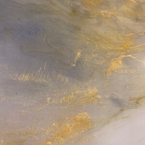 Large Landscape Abstract Gold and White Resin Painting, 30 x 40 on wood Endings are new Beginnings image 8