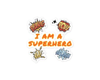 I AM A SUPERHERO Bubble-free stickers