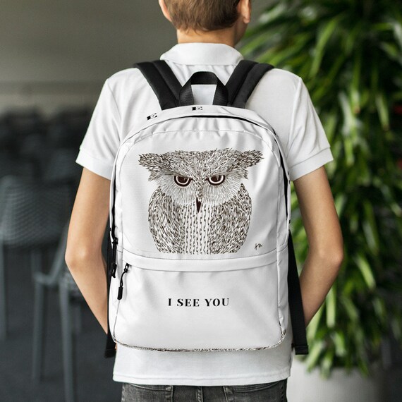 Owl Backpack - White Amazon.com | School Backpack for Women Men Waterproof  main image 4