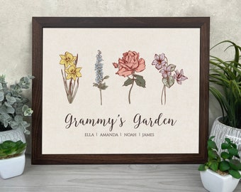 Gift for Grammy, Grammy's Garden, Birthflower Personalized Gift, Personalized Grandma Gift, Gift for Grandma, Grandkids, Mother's Day Gift