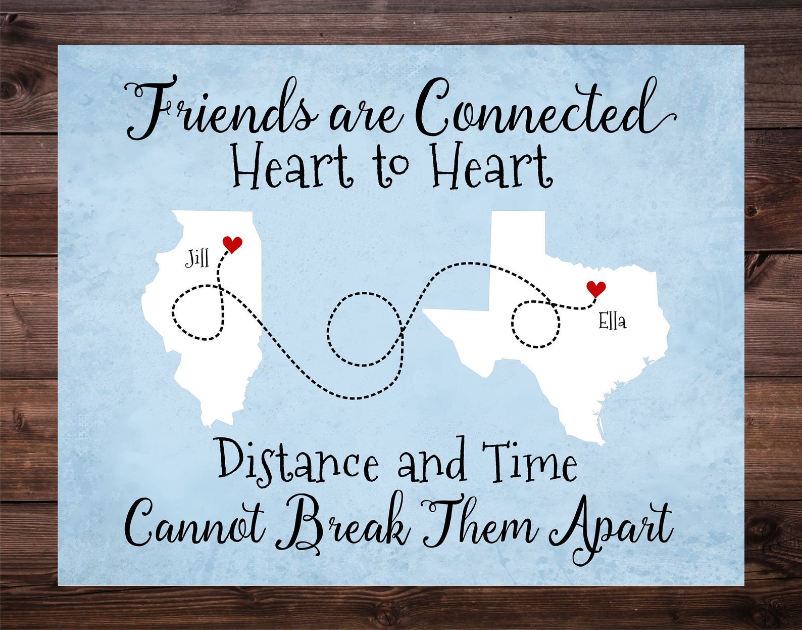 Long Distance Friendship Map, Friends Moving Away, Going to College ...