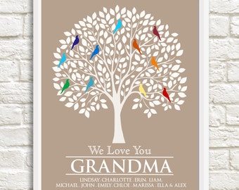 Gift for Grandmother, Grandma Christmas Gift,Custom Family Tree, Grandma Family Tree,Personalized Grandparent Gift, Grandma Gift