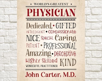 Gift for Physician, World's Greatest Physician, Christmas Gift for Physician, Gift for Doctor, Personalized Gift for Doctor, Physician