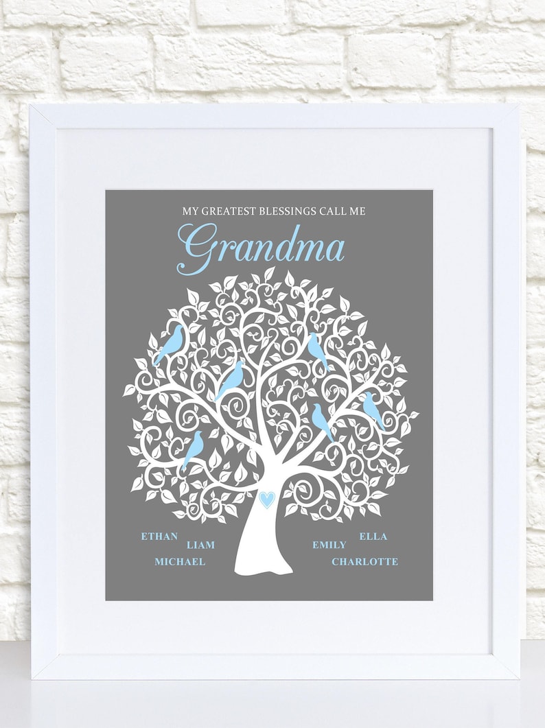 Grandma Family Tree Personalized Grandma Gift Mother's | Etsy