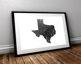 Texas Forever, Texas, Tejas, Texas Print, Texas Printable, Preto e Branco Texas, Distressed Texas, Distressed Print, Modern Print, Digital