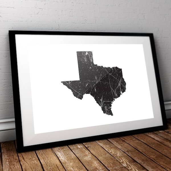 Texas Forever, Texas, Tejas, Texas Print, Texas Imprimable, Noir et Blanc Texas, Distressed Texas, Distressed Print, Modern Print, Digital