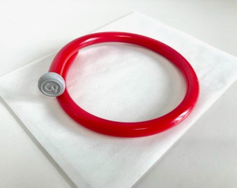 Red Vintage Knitting Needle Bangle, Gift For Knitter, Knitwear Accessory, Fun Quirky Colourful Jewellery, Gift For Crafter