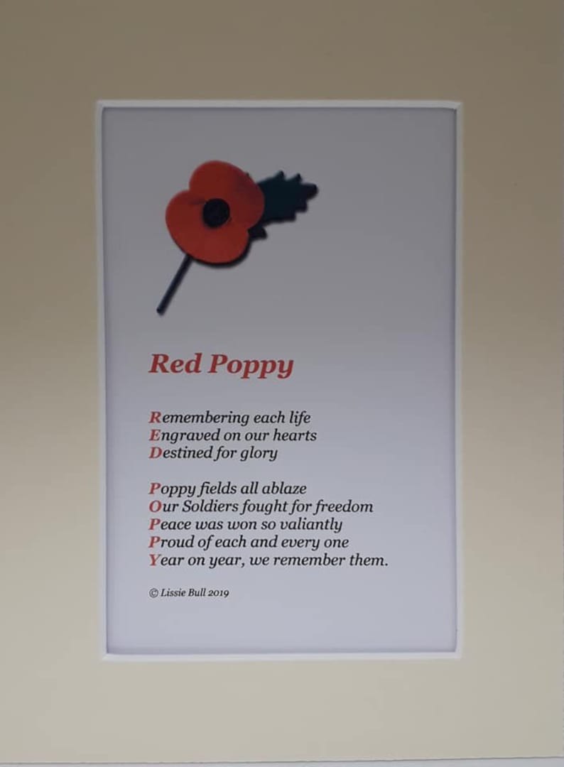 Red Poppies Poem | Etsy