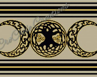 Celtic Moons Graphgan 303x204***PATTERN ONLY***PDF File***Crochet Tunisian