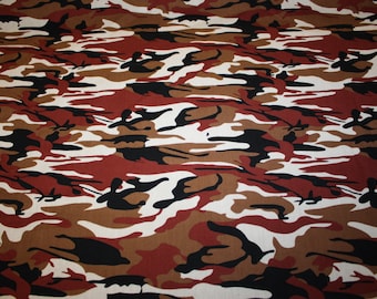 Army Camouflage 100% Cotton 57" Wide Camo Brown Desert Shirts Uniform Crafts Clothing Hunting Camping Oudoor Military Style  Material Fabric
