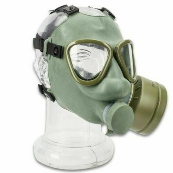 Serbian Military M1 Gas Mask Full Face Adult NBC with 60MM Filter w/ Bag Green