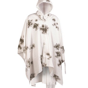 Military German Army Style Snow Poncho Cotton White Winter Camo Hooded Hunting