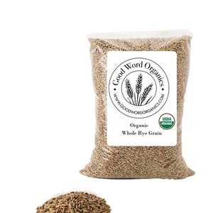 Good Word Organics Certified Organic RYE Wheat Berries 5 lbs Non-Gmo Bulk Grains Breads Bake Goods USA Grown