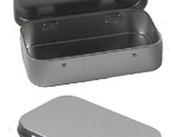 Hinged Rectangular Tin 3.8" par 2.45" Metal Tin Container Altoids Type Hinged Lid for Cosmetics Spices Crafts Teas Skincare Soap Kits Can US