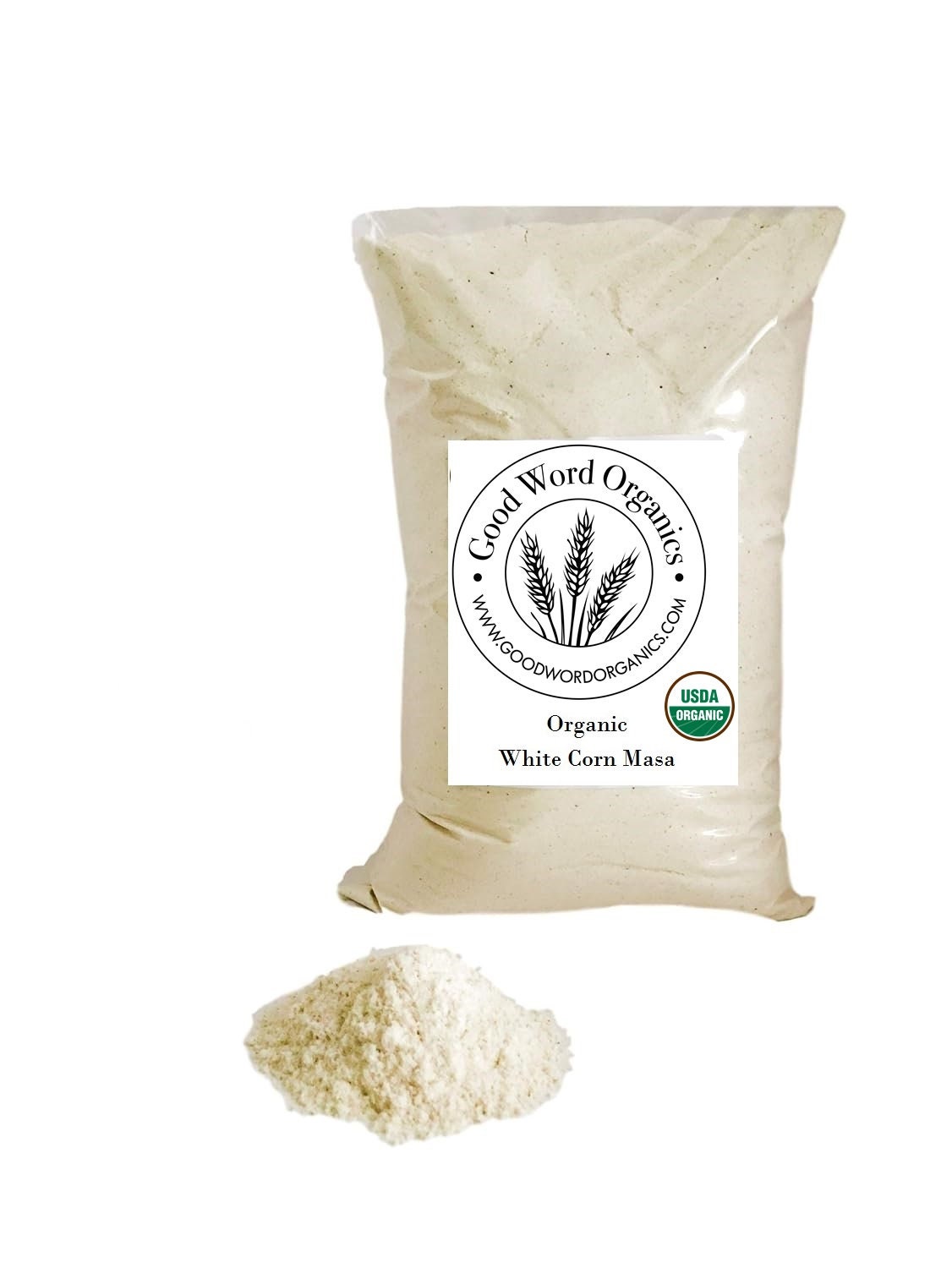 Good Word Organics Instant 4 livres Farine de maïs blanc Masa Harina Tortillas Tamales