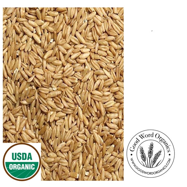 Good Word Organics Certified Organic Whole Uncut Hulled Oat Groats 5 lbs Non-GMO Bulk Food Grains Fiber