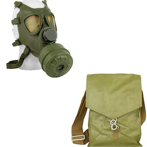 Military Romanian M74 Full Face Gas Mask w 40mm Filter & Carry Bag NATO M85