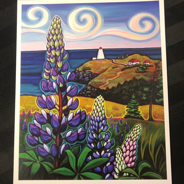 8x10 Lupin Lighthouse Fine Art Print