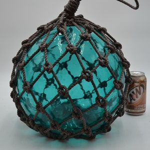 Japanese Glass Fishing Float Ukidama Buoy Ball Vtg Bindama Rope Small, Online Shop