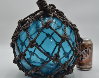Glass Fishing Float In Aqua 10"