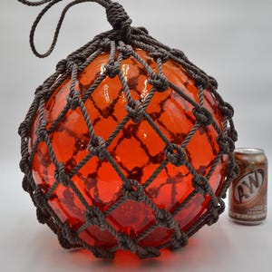 Glass Fishing Float in  Red Amber