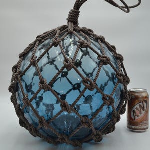Glass Fishing Float in Blue Grey