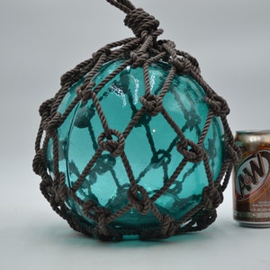 Vintage Glass Fishing Float In  Tourquise 10&quot;