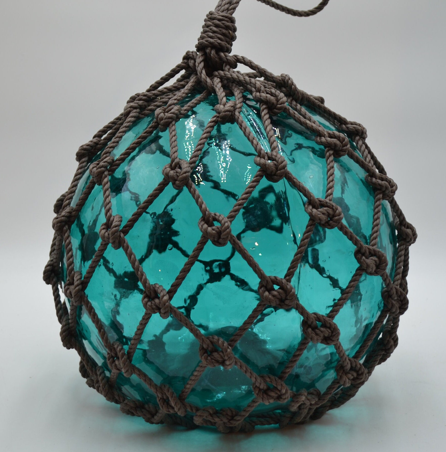 Vintage Glass Fishing Float in Turquoise 