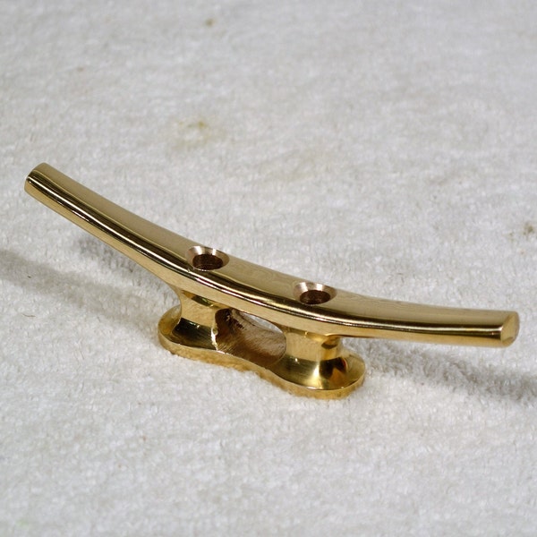 Polished Brass  Boat Cleat 6 Inch