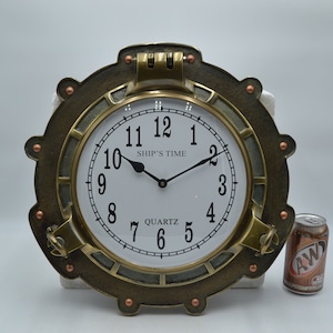 Brass Porthole Clock  16"