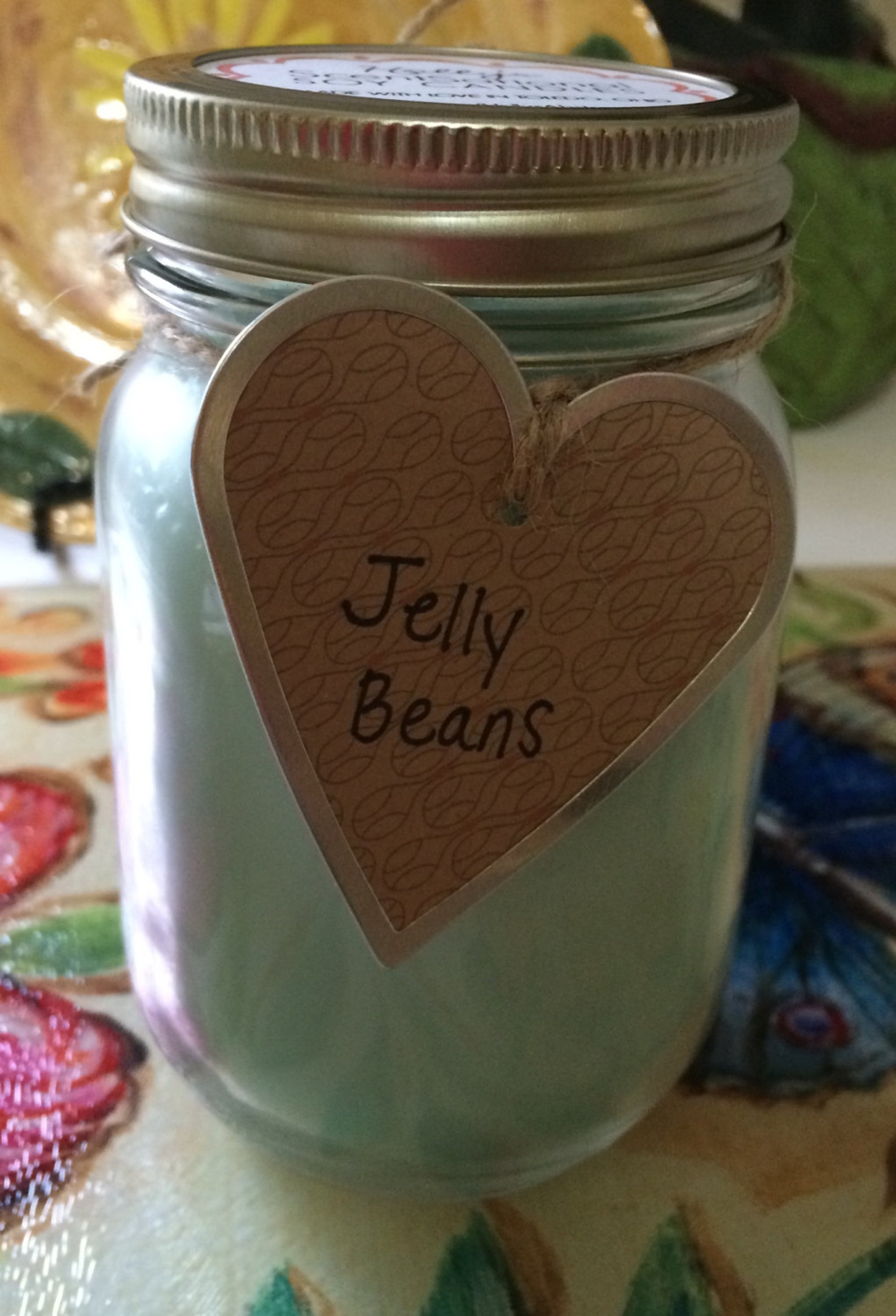 16 oz. Jelly Beans Scented Soy Candle in Mason Jar Etsy