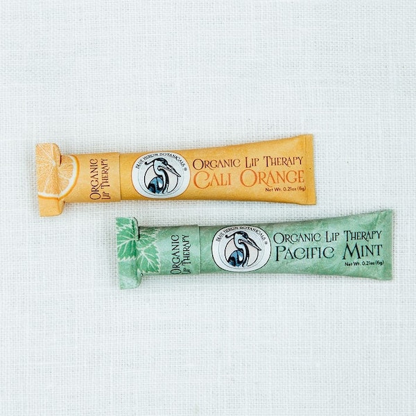 Organic Lip Therapy Balm, Plastic Free, Zero Waste, Compostable Packaging, Natural Lip Balm, Eco-friendly, www.blueheronbotanicals.com