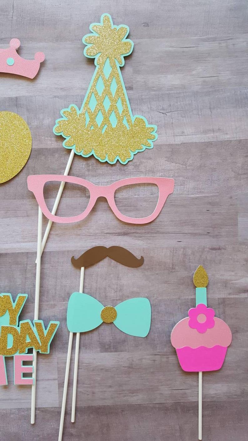First Birthday Personalized Photo Booth Props Etsy