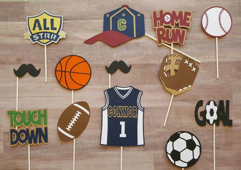 Personalized Sports Theme Photo Booth Props Etsy