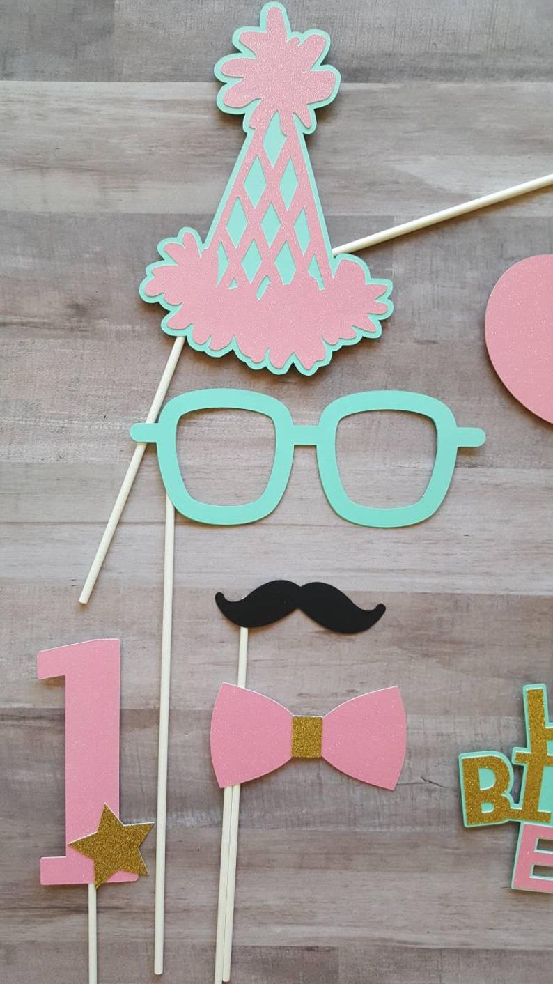 First Birthday Personalized Photo Booth Props Etsy