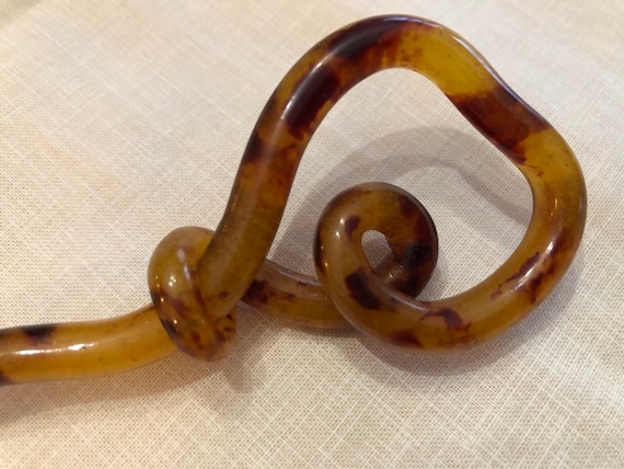 Vintage Mottled Celluloid Antique Hair Pin