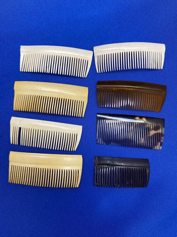 Antique Set of Nine Childs or Dolls Combs Cellulo… - image 3