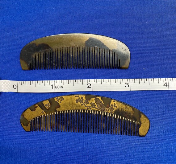 Antique Set of Two Japanese Vintage Kusi Combs - image 10