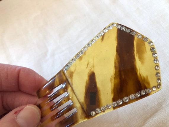 Antique Imitation Tortoiseshell Side Comb Celluloid Vintage  display picture 2