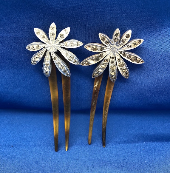 Vintage Aluminum Art Deco Set of Two Poinsettia Hi