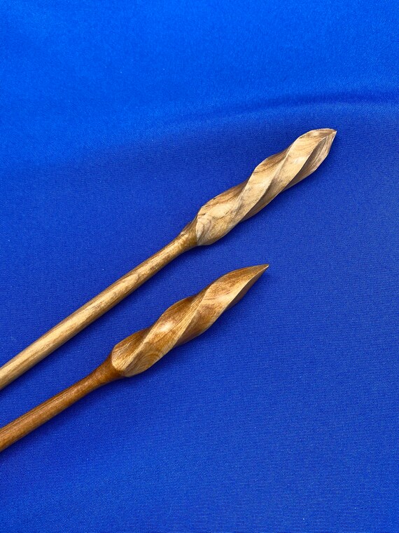 Vintage Set of Antique Wood Hairpins Bodkins