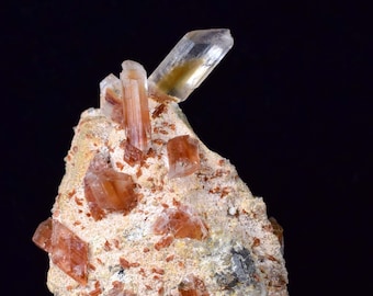 6.6cms SELENITE LIMONITE CRYSTAL collector peru mineral specimen t263