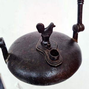 56cms ORIGINAL LENTICULAR FRANCE 1800s miners lamp tunnel lantern iron cast a254
